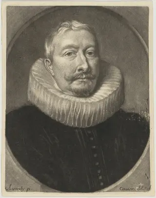 Unknown Man, by Louis Coquin, ink, 1656
