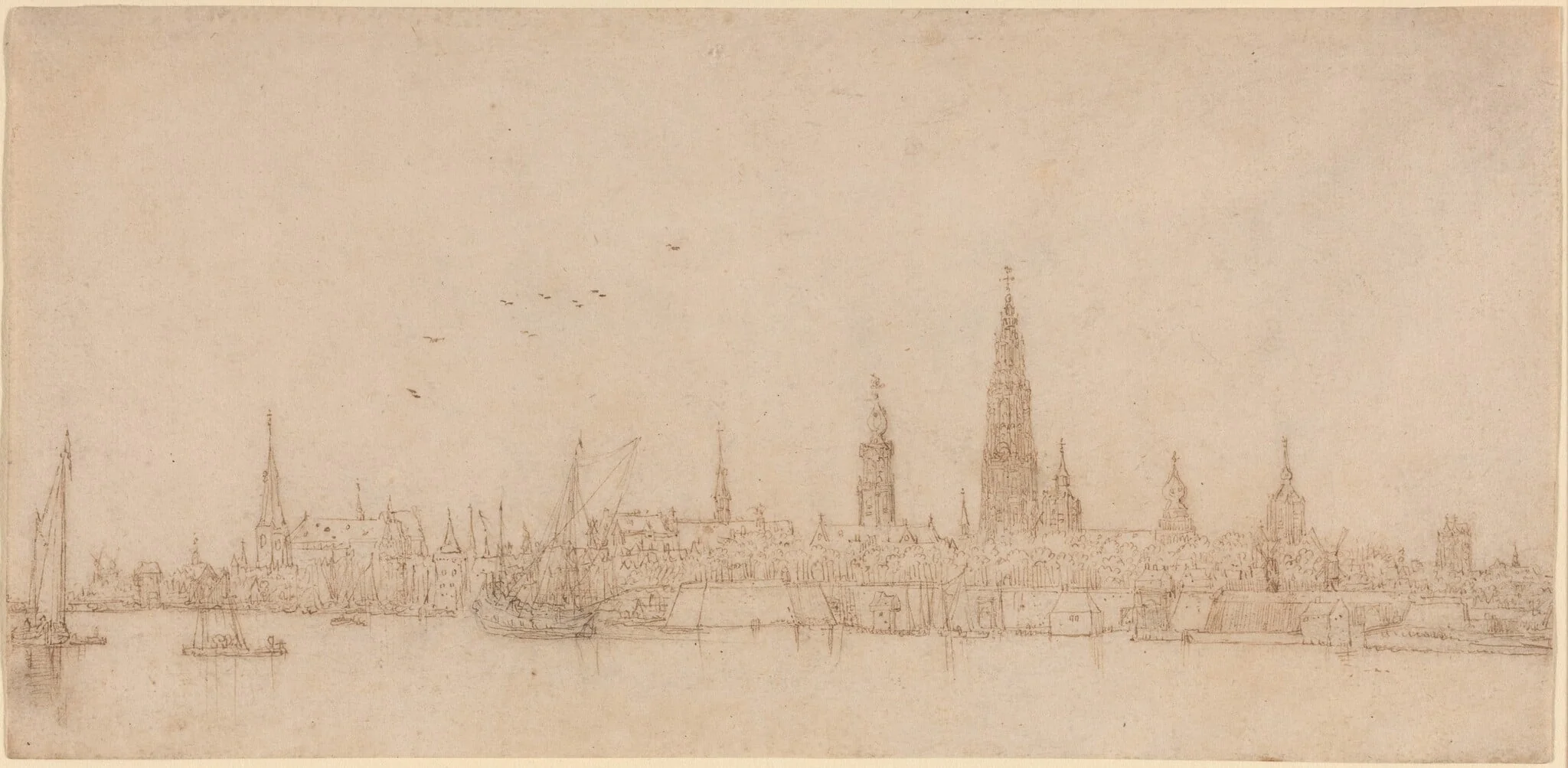 View of Antwerp, detail
