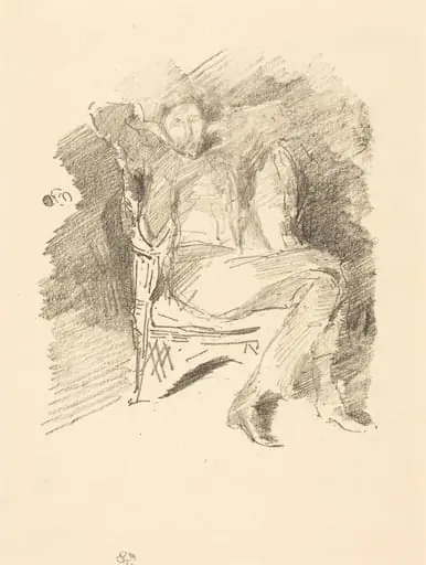 Firelight: Joseph Pennell, No. 1, by James McNeill Whistler, ink, 1896