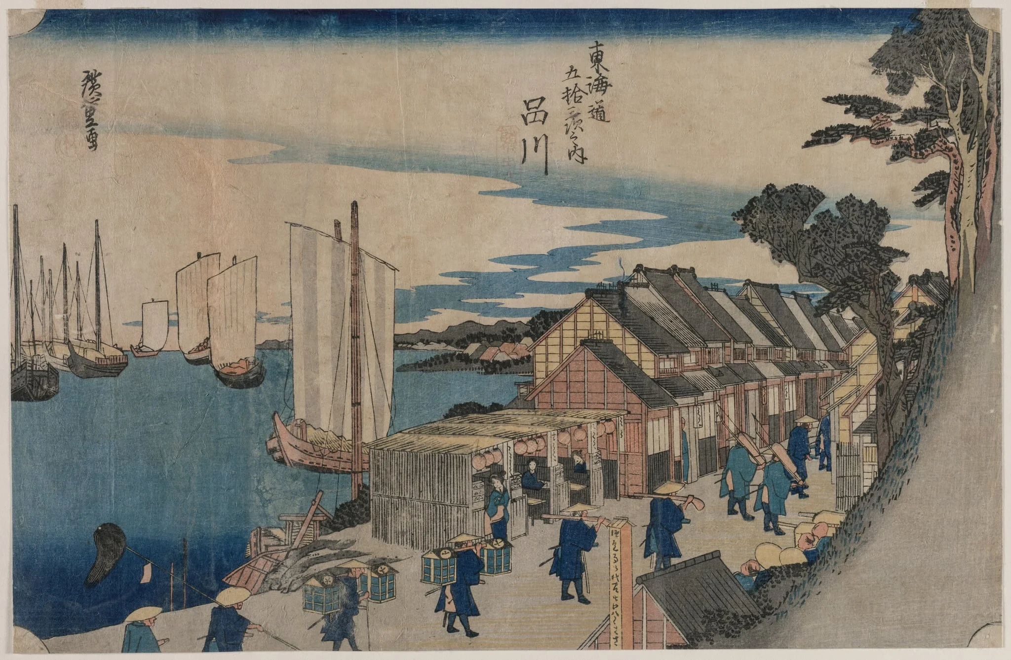 Shinagawa (from the series Fifty-three Stations of the Tokaido), detail
