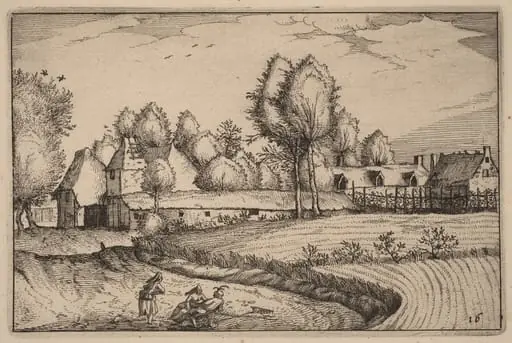 Road along a Field, by Claes Jansz Visscher, ink, 1612