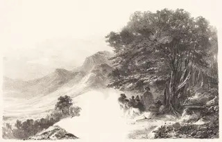 Paysans se reposant dans la Campagne (Peasants Resting in the Countryside), by Nicolas Toussaint Charlet, ink, 1831