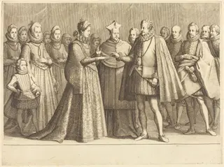 The Marriage of Ferdinando and Christine of Lorraine, by Jacques Callot, ink, 1614