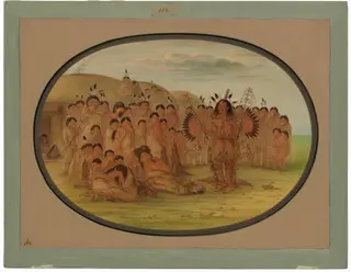 A Mandan Medicine Man, by George Catlin, oil, 1865