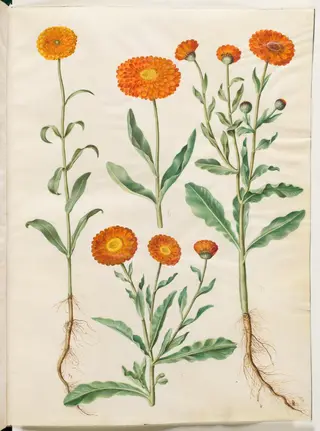 Calendula officinalis (have-morgenfrue), 1654