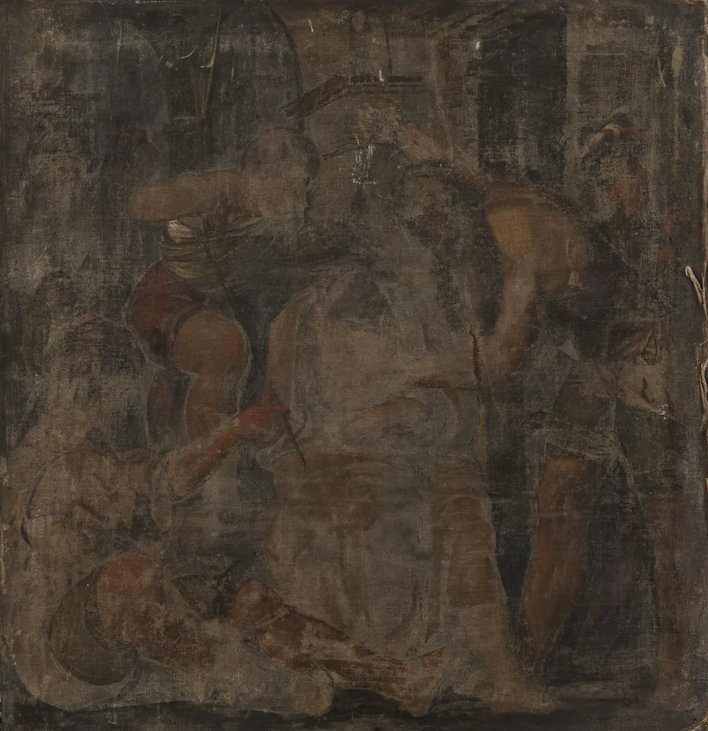 Christ with the crown of thorns, by Callisto Piazza, oil, 1540