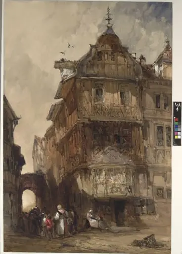 Old Houses, Berncastel, on the Moselle, by Callow