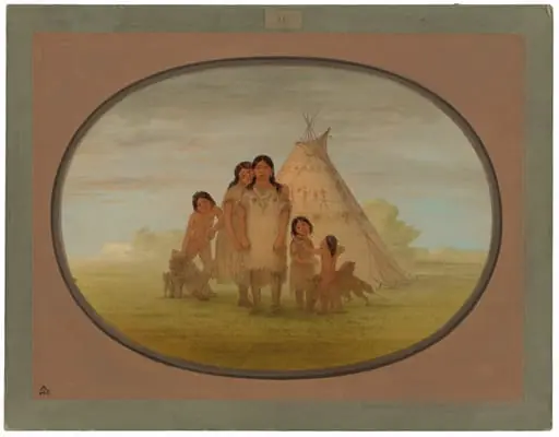 Camanchee Chief's Children and Wigwam