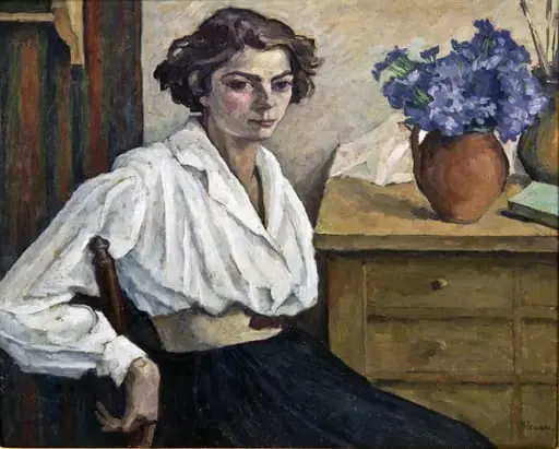 Fată cu bluza albă, by Camil Ressu