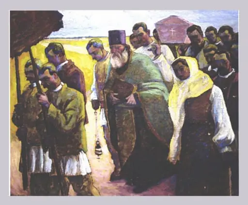 Înmormântare la țară, by Camil Ressu
