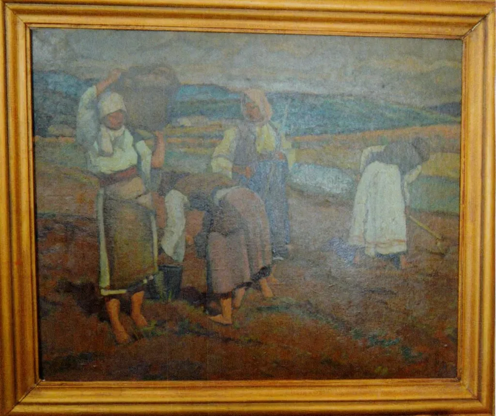 La cules de cartofi, by Camil Ressu, 1930