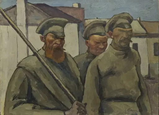 Soldați din timpul revoluției rusești la Iași, 1917, by Camil Ressu