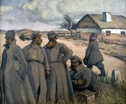 Soldați ruși în repaus (1917), by Camil Ressu
