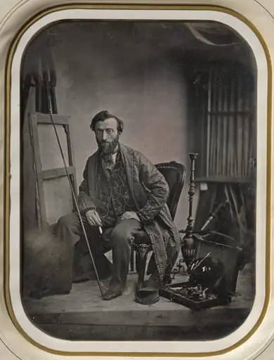 Self-Portrait in Painting Studio, by Camille Dolard