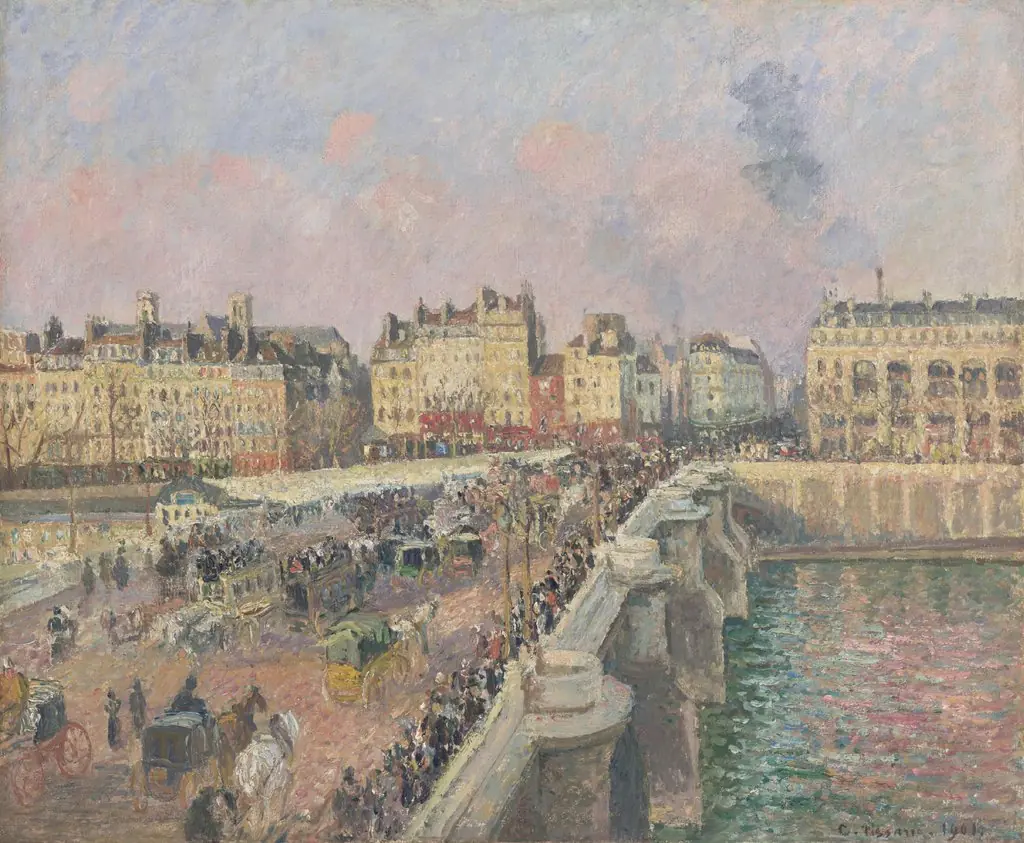 Afternoon Sunshine, Pont Neuf, by Camille Pissarro