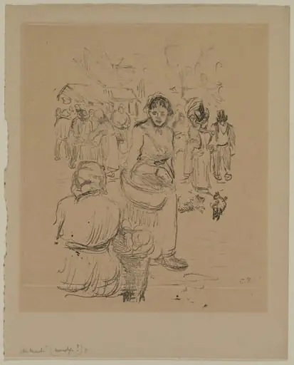 At the Market, by Camille Pissarro