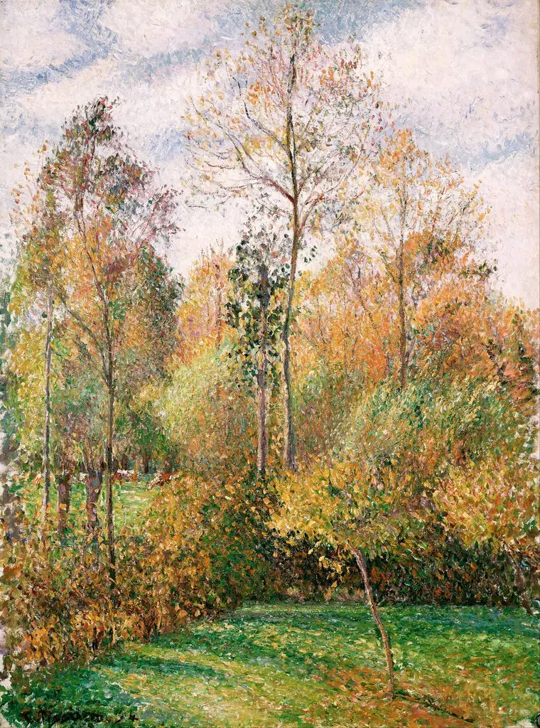 Autumn, Poplars, Éragny, by Camille Pissarro