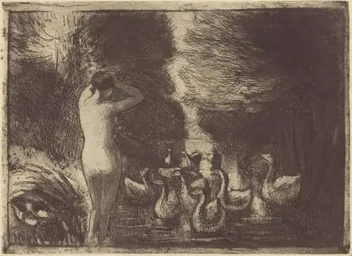 Baigneuse aux oies (Bathers with Geese), by Camille Pissarro