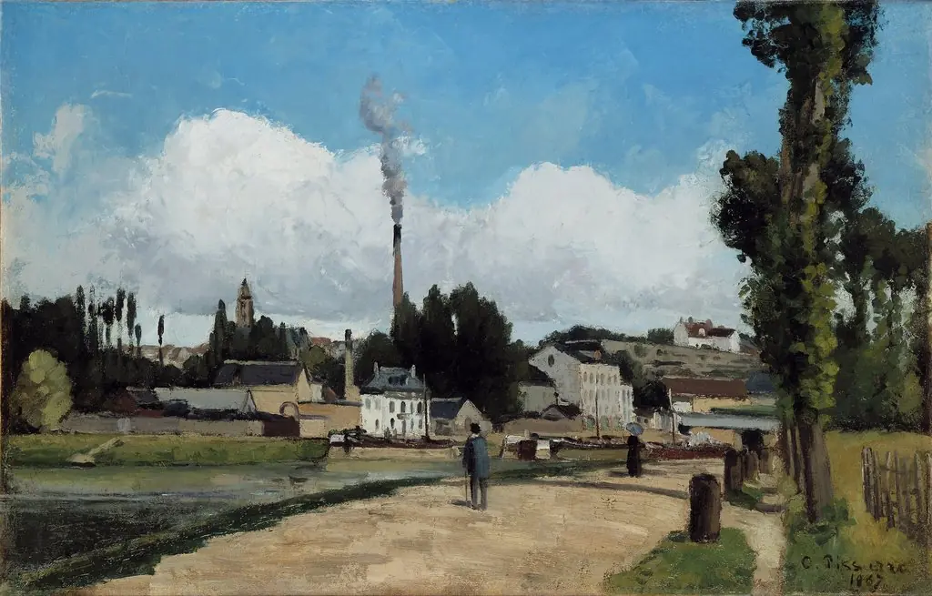 Banks of the Oise at Pontoise, by Camille Pissarro