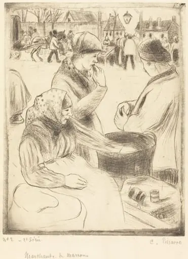 Chestnut Vendors (Marchands de marrons), by Camille Pissarro