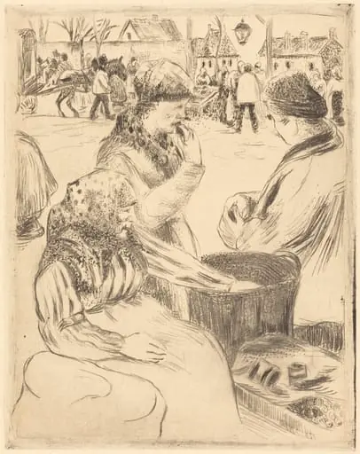 Chestnut Vendors (Marchands de marrons), by Camille Pissarro