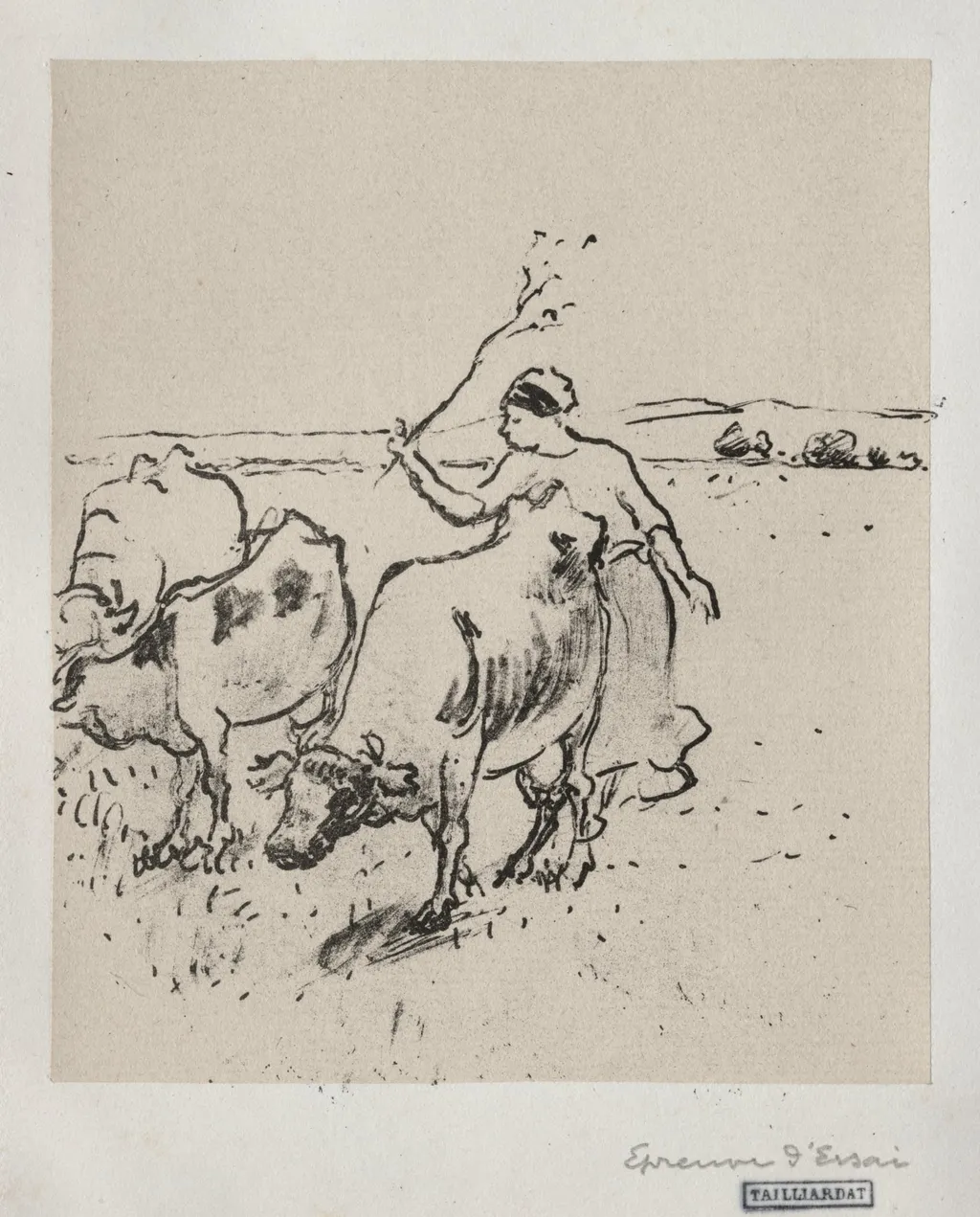 Cowherder, by Camille Pissarro, 1899