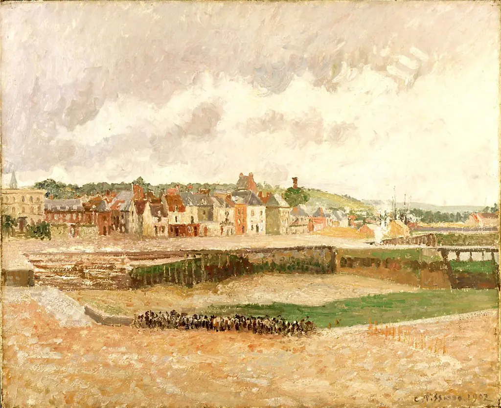 Dieppe. Darse de pêche, marée basse, by Camille Pissarro