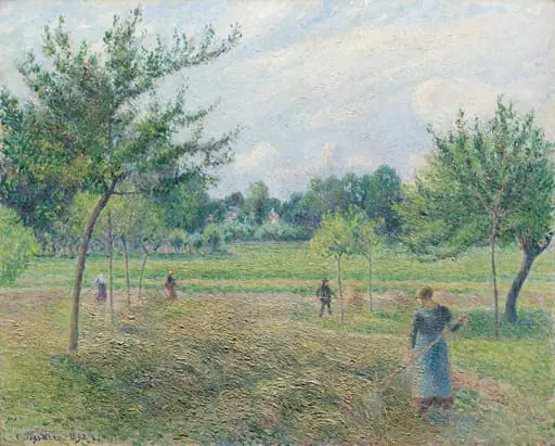 Haymaking at Éragny, by Camille Pissarro