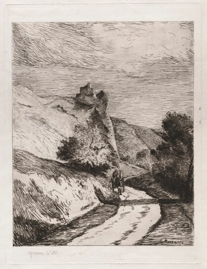 La Roche-Guyon, by Camille Pissarro, 1866
