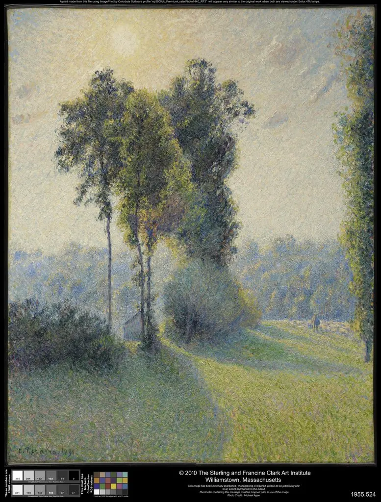 Landscape at Saint-Charles, near Gisors, Sunset, by Camille Pissarro