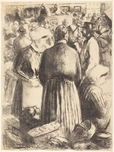 Market at Pontoise (Marché a Pontoise), by Camille Pissarro