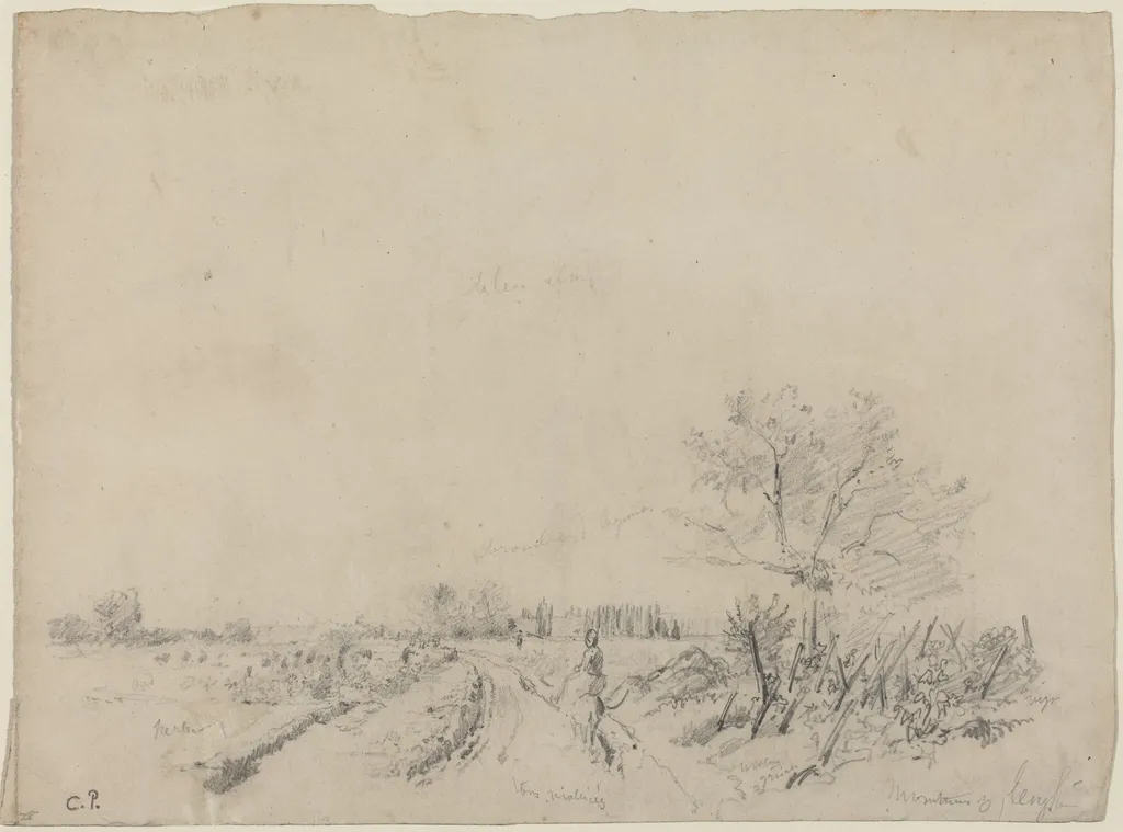 Montmorency Road, by Camille Pissarro, graphite, 1855