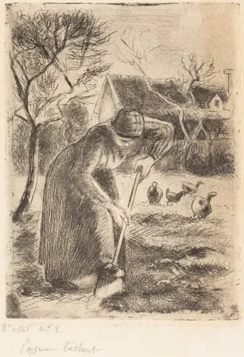 Paysanne bêchant (Peasant Laboring), by Camille Pissarro