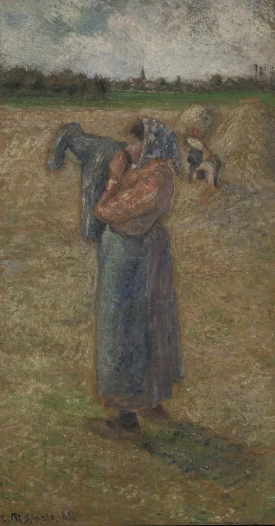 Peasant Woman in a Field, by Camille Pissarro