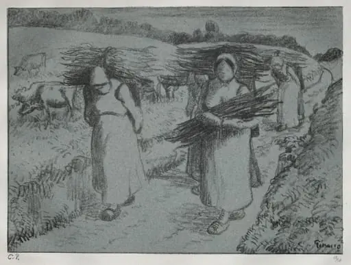 Peasants Carrying Fagots, by Camille Pissarro