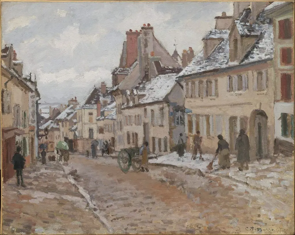 Pontoise, the Road to Gisors in Winter, by Camille Pissarro