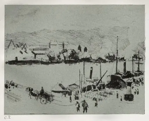 Quai Boieldieu in Rouen, by Camille Pissarro