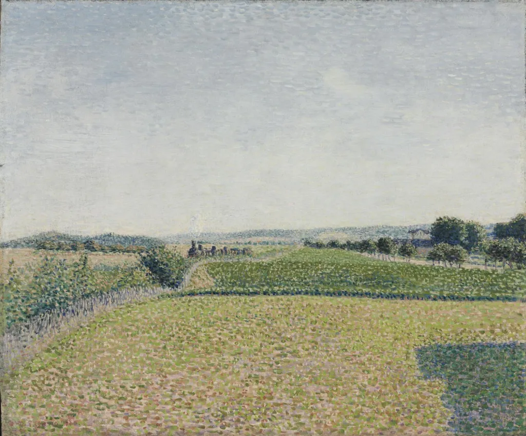 Railroad to Dieppe, by Camille Pissarro, oil, 1894