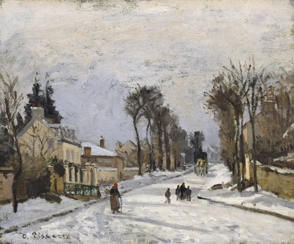Route to Versailles, Louveciennes, by Camille Pissarro, oil, 1869