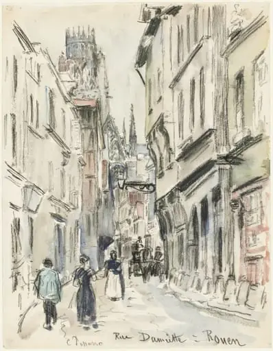 Rue Damiette, Rouen, by Camille Pissarro