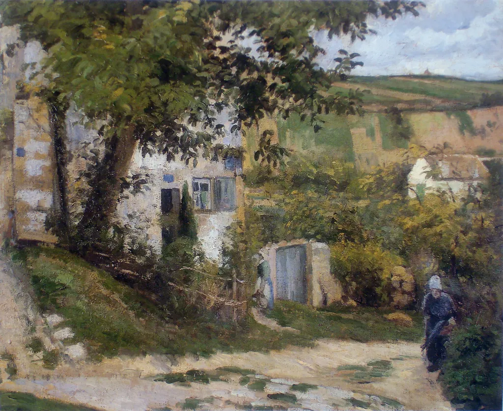 Rue de la Côte-du-Jalet, the 'Rondest House', Pontoise, by Camille Pissarro, oil, 1874