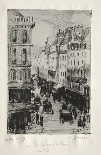 Rue Saint-Lazare, Paris, by Camille Pissarro
