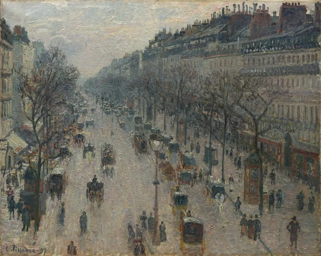 The Boulevard Montmartre on a Winter Morning