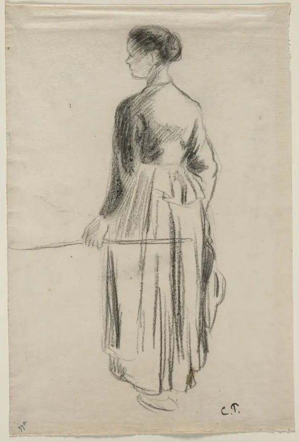 The Cowherdess, Eragny, by Camille Pissarro, 1886