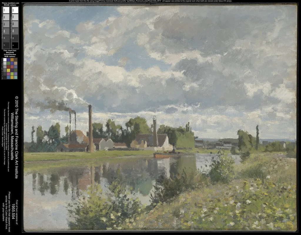 The River Oise near Pontoise, by Camille Pissarro, oil, 1873