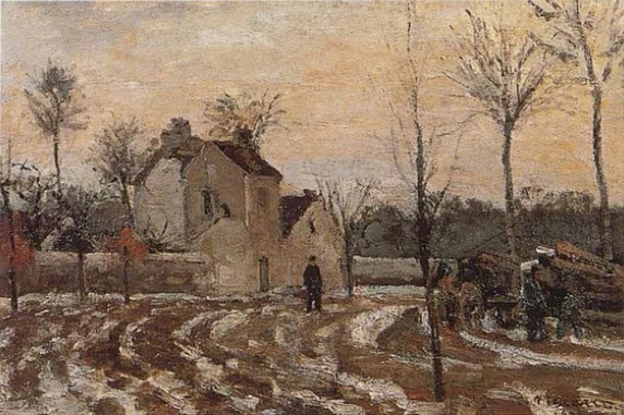 The Thaw, by Camille Pissarro, oil, 1872