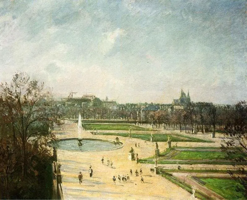 The Tuileries Garden, Morning, Sunshine, by Camille Pissarro