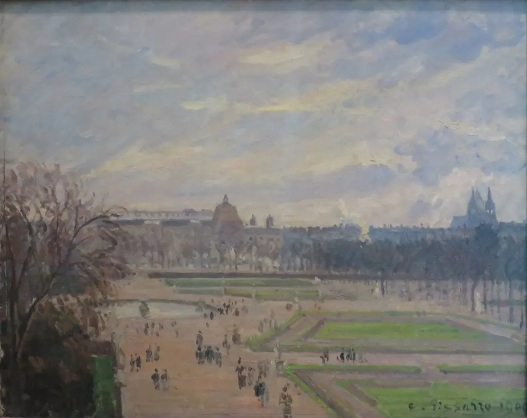 The Tuileries Gardens, Bright Cloudy Weather, by Camille Pissarro