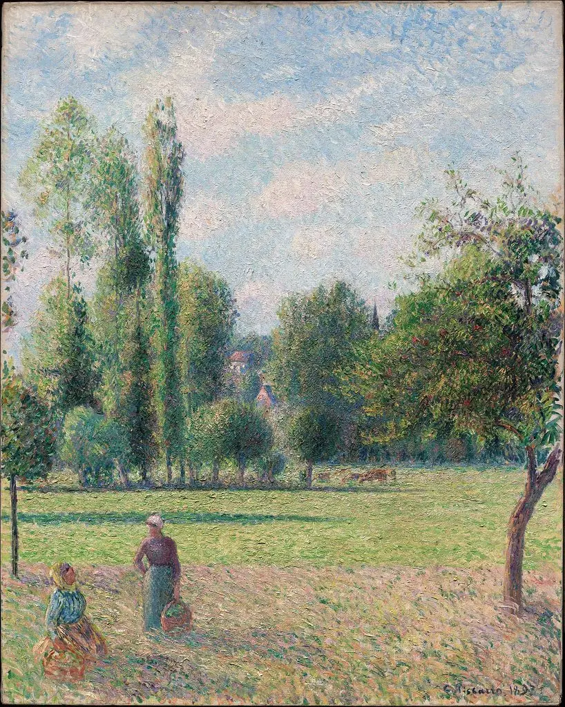 Two Peasant Women in a Meadow (Le Pré), by Camille Pissarro