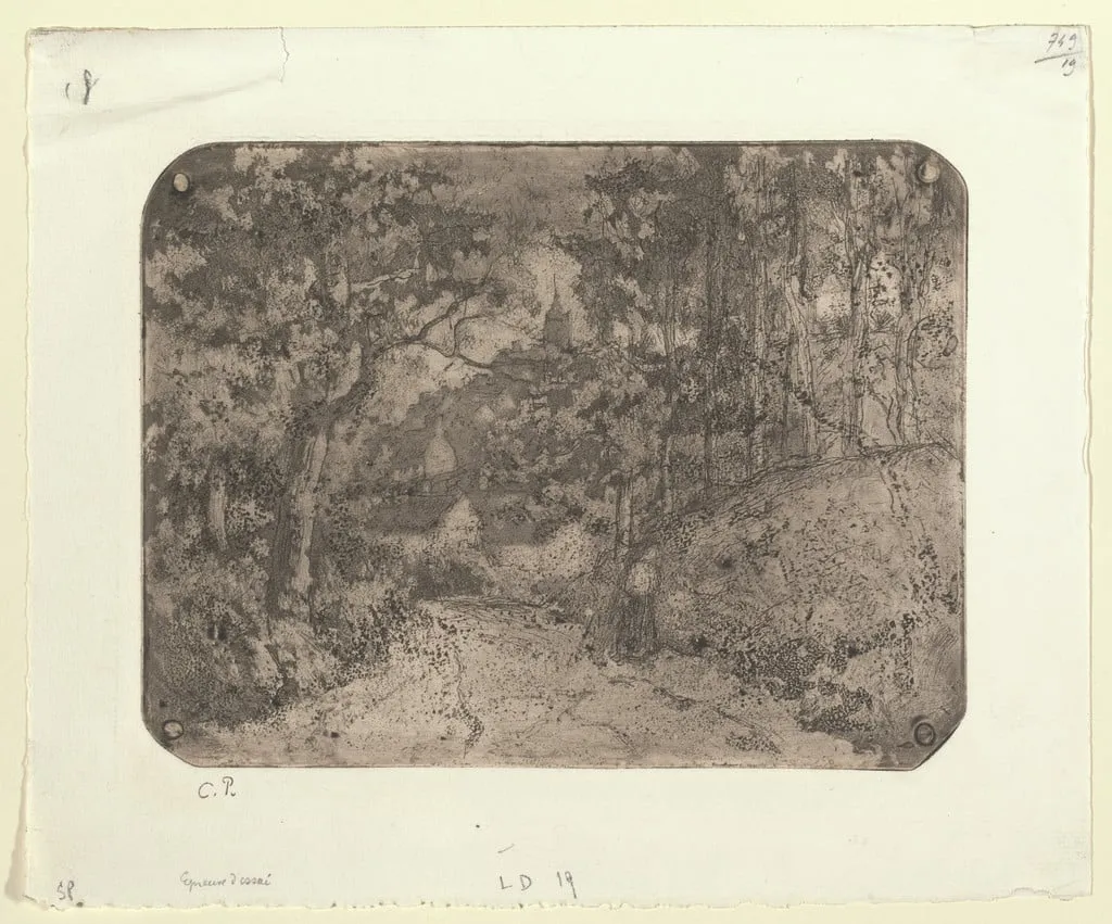 Untitled, by Camille Pissarro, ink, 1879